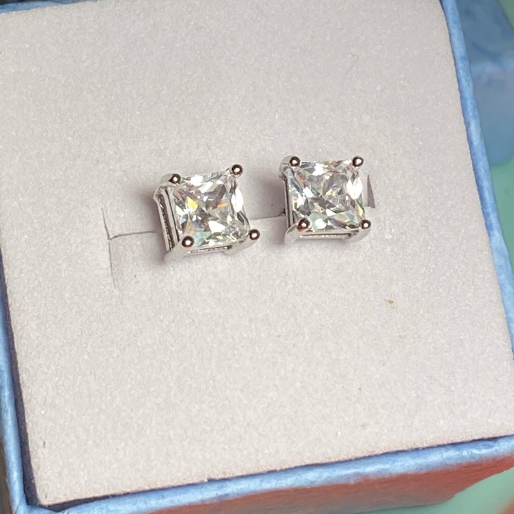 - Princess Cut Simulated Diamond Studs - image 1